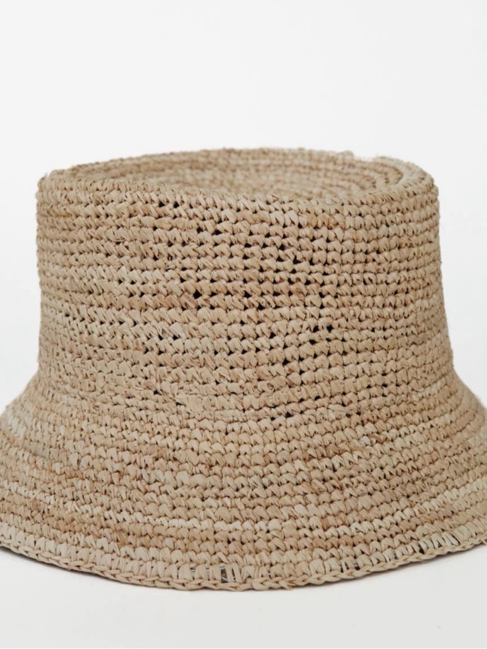 NWOT Natural Raffia Straw Bucket Hat - Picture 3 of 13